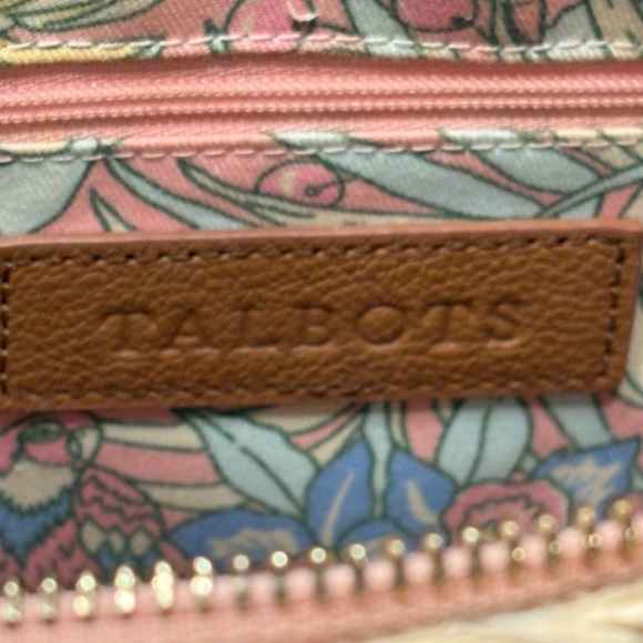 Talbots Cornhusk Woven Tote Bag with Brown Leather Accents - Picture 8 of 10